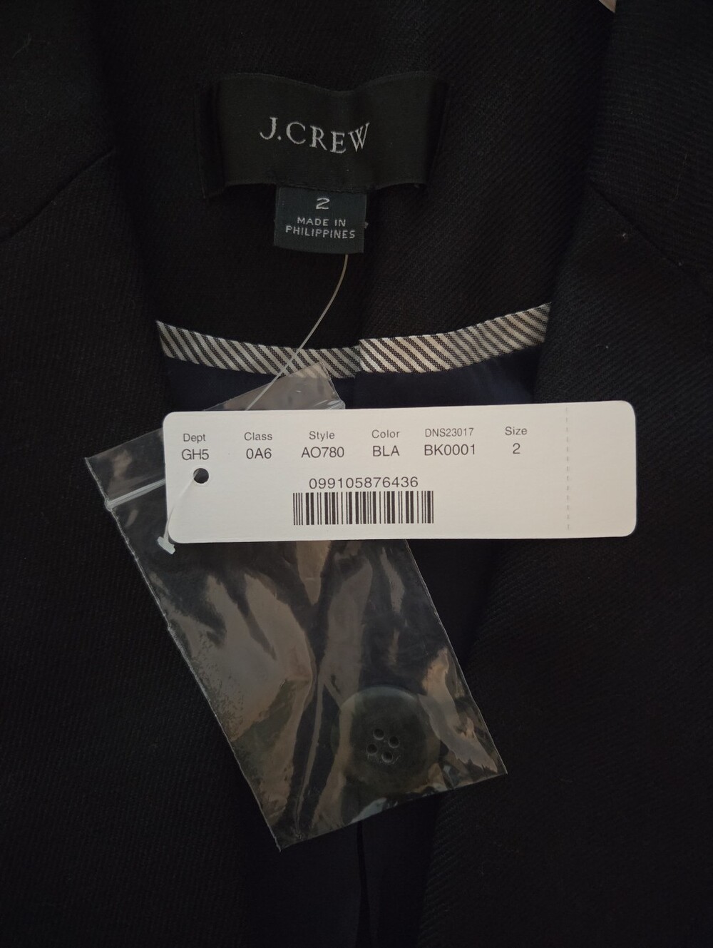 NWT J.CREW SIZE 2 MADELYN BLACK LINEN BLAZER - Picture 10 of 10